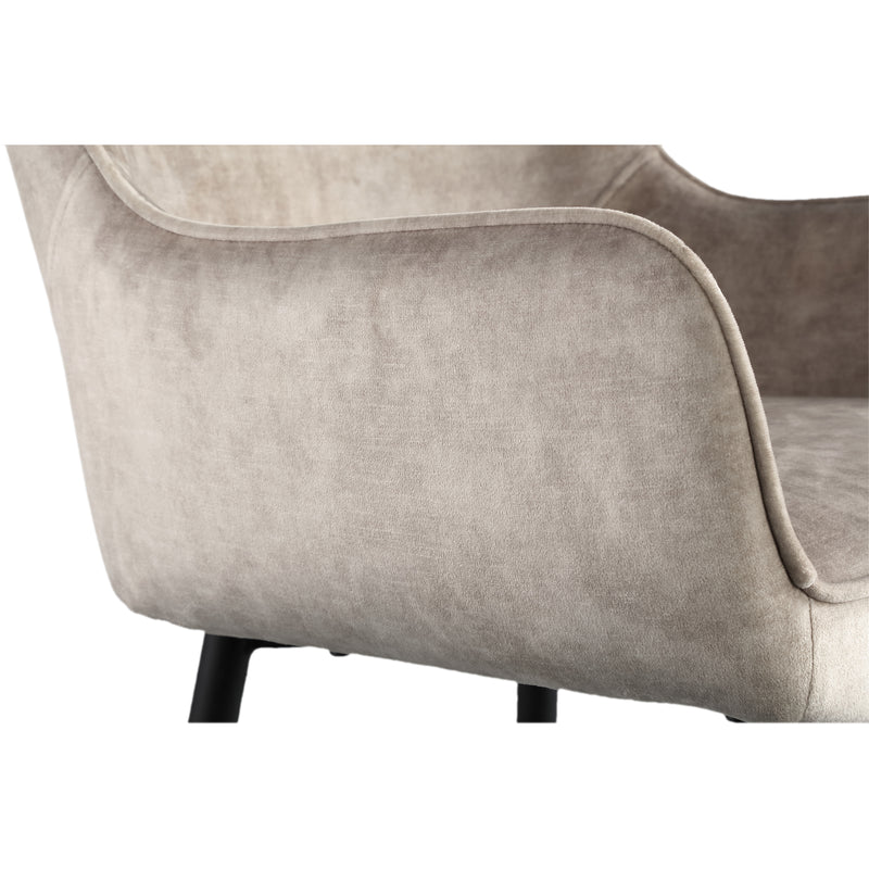 Fal LOW Velvet Khaki Bar Stool Black Metal Leg KD