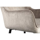 Fal LOW Velvet Khaki Bar Stool Black Metal Leg (set 2)