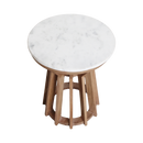 Sarawak bijzettafel marmer wit