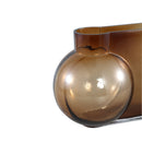 Nira Brown Glass Vase Double Solid Shaped Design S