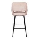 Fallon Velvet Khaki Bar Stool Black Metal Leg (Set of 2)