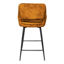 Fal LOW Velvet Rust Bar Stool Black Metal Leg