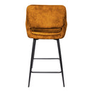 Fal LOW Velvet Rust Bar Stool Black Metal Leg (set 2)