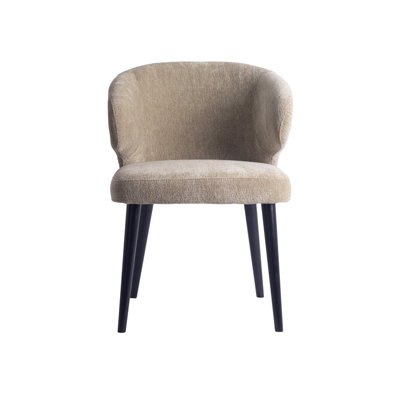 Fiori Cream 6051 Dining Chair Black Wood Legs