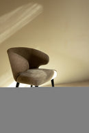Fiori Cream 6051 Dining Chair Black Wood Legs