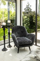Donny Anthracite Fauteuil Black Wooden Legs