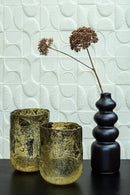 Alter Yellow Rough Glass Vase Round S