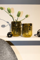 Alter Yellow Rough Glass Vase Round S