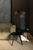 Iron Coffeetable Veneer Top Round Set 2