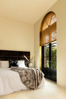 Linde Black Faux Fur Cushion Square L