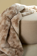 Linde Beige Faux Fur Bedspread In Giftbox