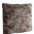 Linde Beige Faux Fur Cushion Square L