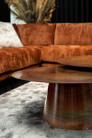 Comprador Copper Iron Coffeetable Round Set 2