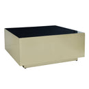 Irvy Gold Iron Coffeetable Square Black Enamel Set 2