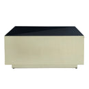 Irvy Gold Iron Coffeetable Square Black Enamel Set 2