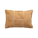 PTMD Cobie Camel Suede Leather Cushion Rectangle