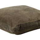 Suky Green Suede Leather Cushion Square L