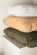 Suky Green Suede Leather Cushion Square L