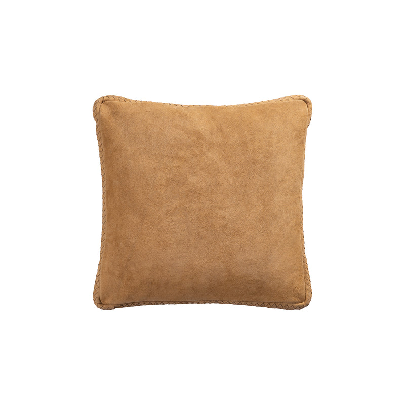 PTMD Suky Camel Suede Leather Cushion Square S (set of 2)