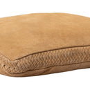 Suky Camel Suede Leather Cushion Rectangle