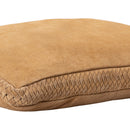 Suky Camel Suede Leather Cushion Rectangle