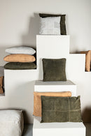 Suky Taupe Suede Leather Cushion Rectangle