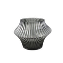 Yulaa Grey Solid Glass Vase Oblique Shape S