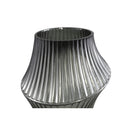 Yulaa Grey Solid Glass Vase Oblique Shape L