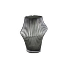 Yulaa Grey Solid Glass Vase Oblique Shape L