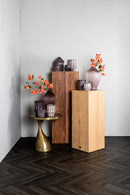 Halde Light Purple Solid Glass Vase Ribbed High