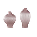 Halde Light Purple Solid Glass Vase Ribbed High