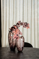 Michellee Purple Solid Glass Vase Round Smoke S