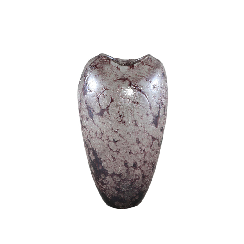 PTMD Michellee Purple Solid Glass Vase Round Smoke S
