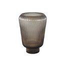 Joyca Brown Glass Vase Ribbed Round L