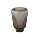 Joyca Brown Glass Vase Ribbed Round L