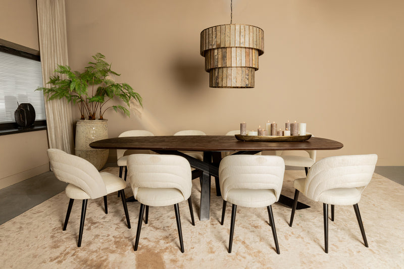 Alore Brown Black Diningtable Oval 200 Cm