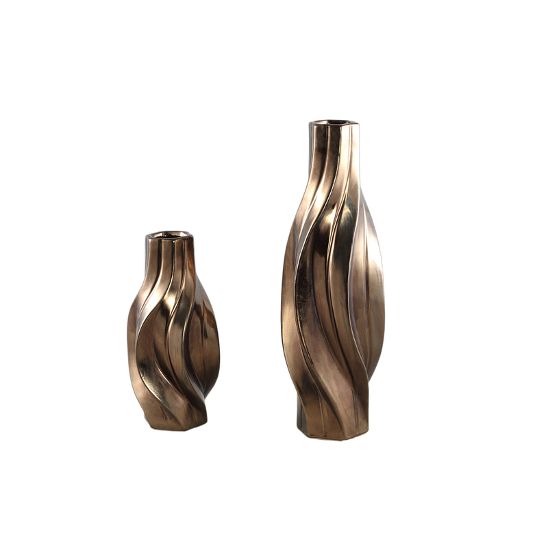 Ivel Bronze Ceramic Pot Irregular Shape S