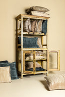 Nous Blue Velvet Cushion With Fringes Rectangle