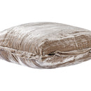 Senny Taupe Velvet Cushion Ruffle Rim Square L