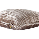 Senny Beige Velvet Cushion Ruffle Rim Square S