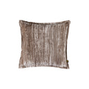 Senny Beige Velvet Cushion Ruffle Rim Square L