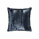 Senny Blue Velvet Cushion Ruffle Rim Square S