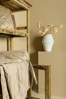 Lizze Beige Velvet Cushion Embroidery Square S