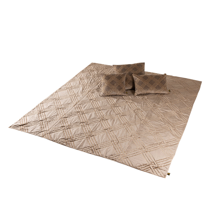 Cerine Brown Velvet Cushion Embroidery Rectangle