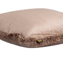 Nous Taupe Velvet Cushion With Fringes Square S