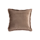 Nous Taupe Velvet Cushion With Fringes Square L
