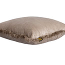 Nous Beige Velvet Cushion With Fringes Square S