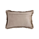 Nous Beige Velvet Cushion With Fringes Rectangle