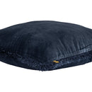 Nous Blue Velvet Cushion With Fringes Square L