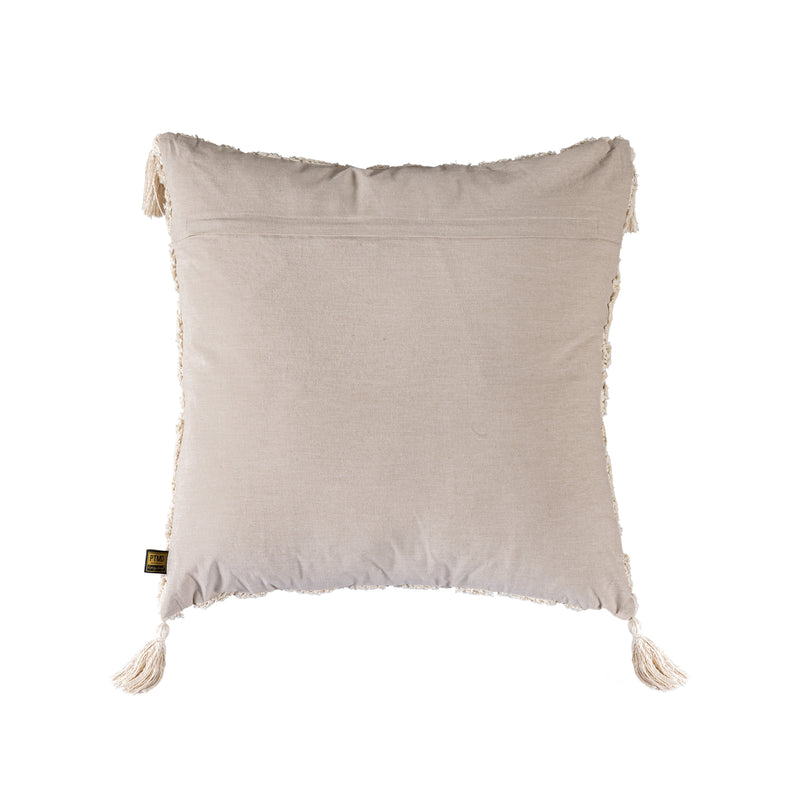 Zalie Natural Cottoncushion Zebra Fringes Square L